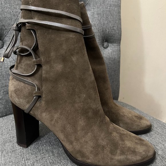 Jimmy Choo "Hampton" olive suede boots - Picture 3 of 12